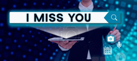 Téléchargez les photos : Inspiration showing sign I Miss You, Business overview Feeling sad because you are not here anymore loving message - en image libre de droit