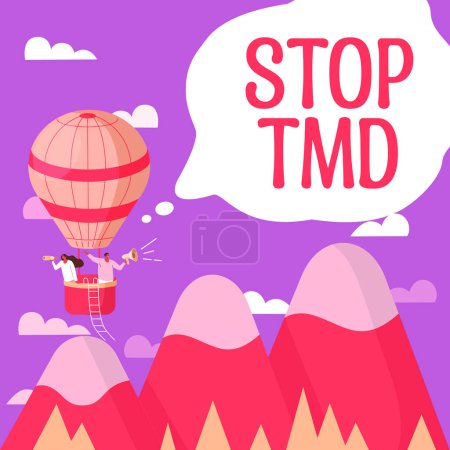 Photo for Hand writing sign Stop Tmd, Internet Concept Prevent the disorder or problem affecting the chewing muscles - Royalty Free Image