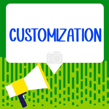Photo for Conceptual display Customization, Business overview modifying something that would suit in a person or mission - Royalty Free Image