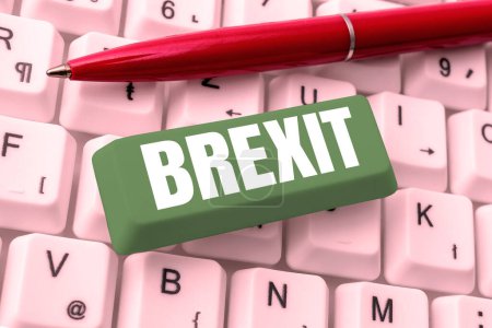 Conceptual caption Brexit, Business showcase term potential departure of United Kingdom from European Union