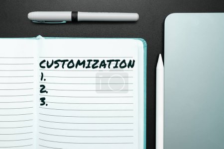 Photo for Handwriting text Customization, Business concept modifying something that would suit in a person or mission - Royalty Free Image