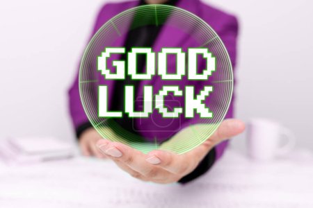 Photo for Text showing inspiration Good Luck, Business approach A positive fortune or a happy outcome that a person can have - Royalty Free Image