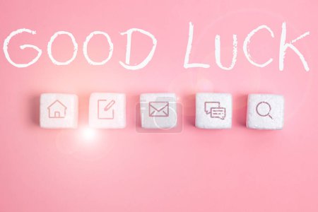 Photo for Hand writing sign Good Luck, Business showcase A positive fortune or a happy outcome that a person can have - Royalty Free Image