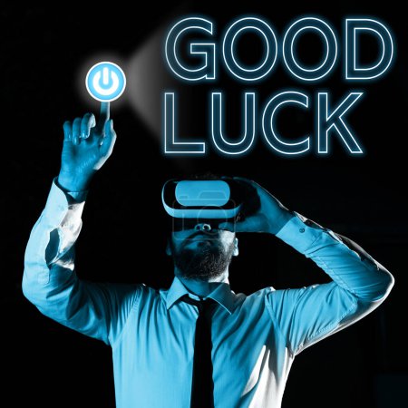 Photo for Conceptual display Good Luck, Word for A positive fortune or a happy outcome that a person can have - Royalty Free Image