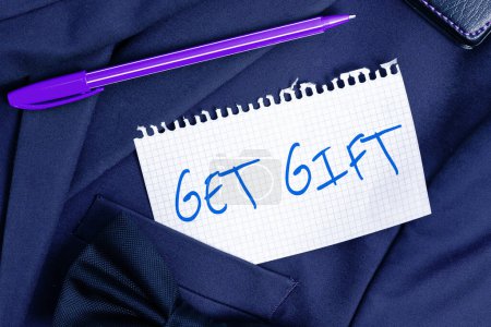 Foto de Texto que muestra inspiración Get Gift, Visión general del negocio algo que usted da sin recibir nada a cambio - Imagen libre de derechos