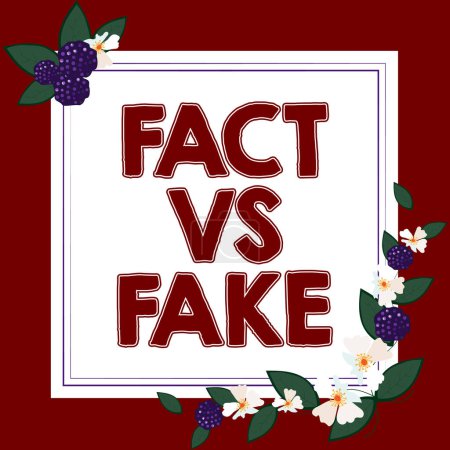 Photo for Conceptual caption Fact Vs Fake, Business showcase Is it true or is false doubt if something is real authentic - Royalty Free Image