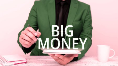 Photo for Inspiration showing sign Big Money, Business showcase Pertaining to a lot of ernings from a job,business,heirs,or wins - Royalty Free Image