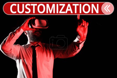 Photo for Text showing inspiration Customization, Business overview modifying something that would suit in a person or mission - Royalty Free Image