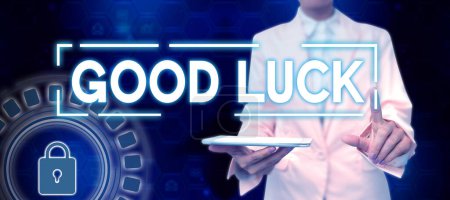 Photo for Inspiration showing sign Good Luck, Concept meaning A positive fortune or a happy outcome that a person can have - Royalty Free Image