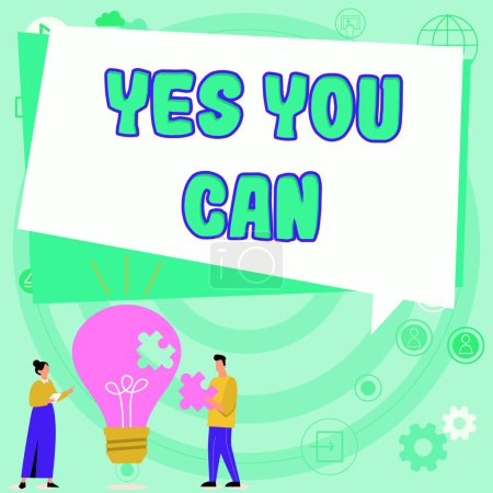 Téléchargez les photos : Conceptual display Yes You Can, Business showcase Positivity Encouragement Persuade Dare Confidence Uphold - en image libre de droit