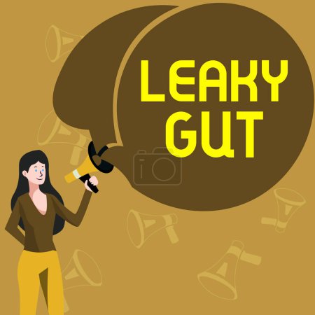 Photo for Handwriting text Leaky Gut, Business concept A condition in which the lining of small intestine is damaged - Royalty Free Image