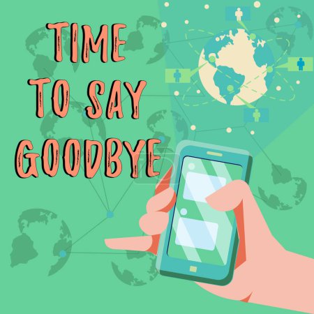 Foto de Señal de texto que muestra el tiempo para decir adiós, foto conceptual Despedida Hasta que nos volvamos a ver - Imagen libre de derechos