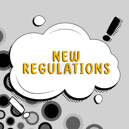 Foto de Visualización conceptual Nuevos Reglamentos, Visión general del negocio Regulación que controla la actividad generalmente utilizada por las reglas. - Imagen libre de derechos