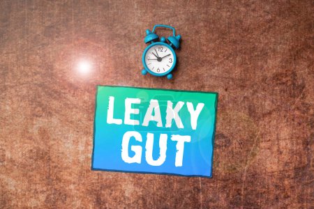 Téléchargez les photos : Text sign showing Leaky Gut, Business showcase A condition in which the lining of small intestine is damaged - en image libre de droit