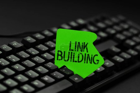 Foto de Handwriting text Link Building, Business showcase SEO Term Exchange Links Acquire Hyperlinks Indexed - Imagen libre de derechos