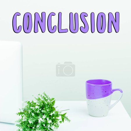Photo for Conceptual caption Conclusion, Word Written on Results analysis Final decision End of an event or process - Royalty Free Image