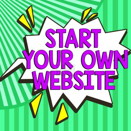 Foto de Text caption presenting Start Your Own Website, Business overview serve as Extension of a Business Card a Personal Site - Imagen libre de derechos