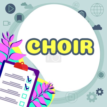 Téléchargez les photos : Text sign showing Choir, Internet Concept a group organized to perform ensemble singing - en image libre de droit