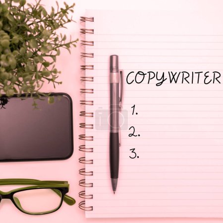Photo for Writing displaying text Copywriter, Business idea writing the text of advertisements or publicity material - Royalty Free Image