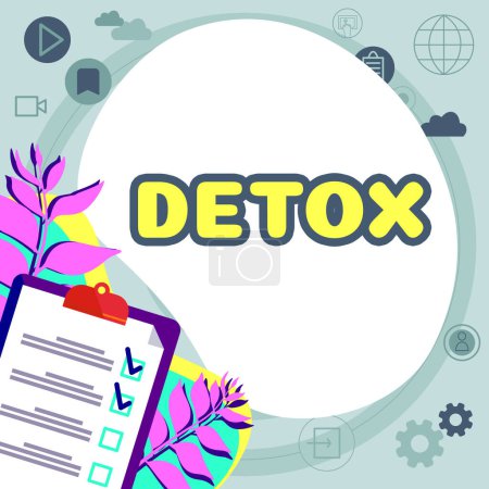 Téléchargez les photos : Conceptual display Detox, Business showcase Moment for Diet Nutrition health Addiction treatment cleanse - en image libre de droit