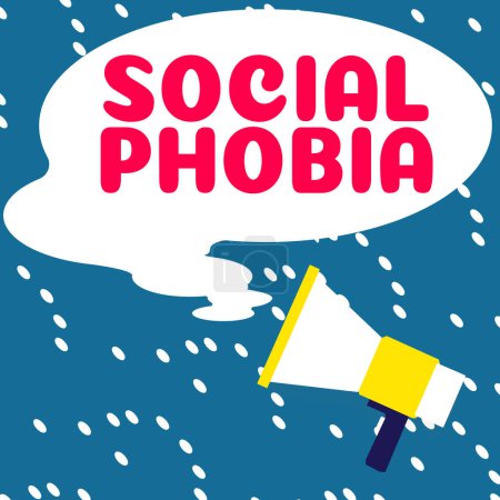 Photo for Hand writing sign Social Phobia, Word for overwhelming fear of social situations that are distressing - Royalty Free Image