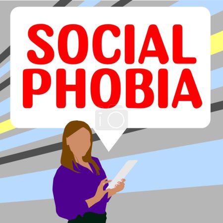 Photo for Conceptual caption Social Phobia, Word Written on overwhelming fear of social situations that are distressing - Royalty Free Image