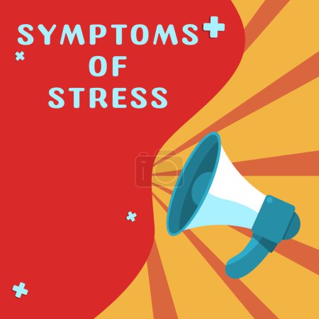 Photo for Sign displaying Symptoms Of Stress, Word Written on serving as symptom or sign especially of something undesirable - Royalty Free Image