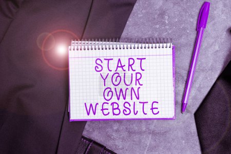 Foto de Handwriting text Start Your Own Website, Word Written on serve as Extension of a Business Card a Personal Site - Imagen libre de derechos