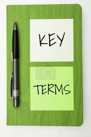 Photo for Conceptual display Key Terms, Concept meaning Words that can help a person in searching information they need - Royalty Free Image