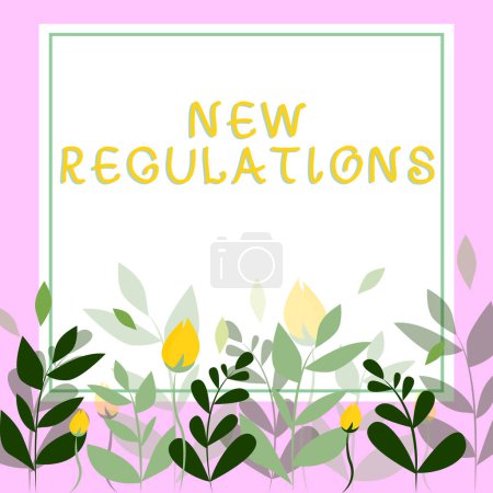 Foto de Inspiration showing sign New Regulations, Word for Regulation controlling the activity usually used by rules. - Imagen libre de derechos