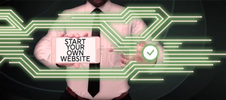 Foto de Inspiration showing sign Start Your Own Website, Internet Concept serve as Extension of a Business Card a Personal Site - Imagen libre de derechos