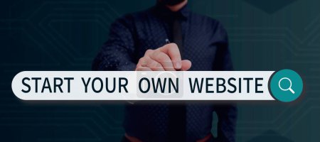 Panneau d'écriture Commencez votre propre site Web, vitrine d'affaires servir de prolongation d'une carte de visite un site personnel