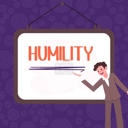 Téléchargez les photos : Inspiration showing sign Humility, Business overview being Humble is a Virtue not to Feel overly Superior - en image libre de droit