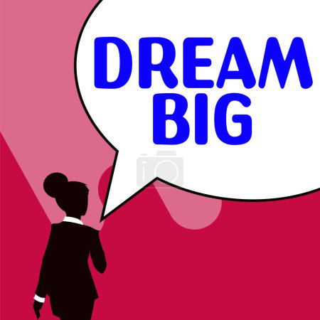 Photo for Writing displaying text Dream Big, Business showcase To think of something high value that you want to achieve - Royalty Free Image