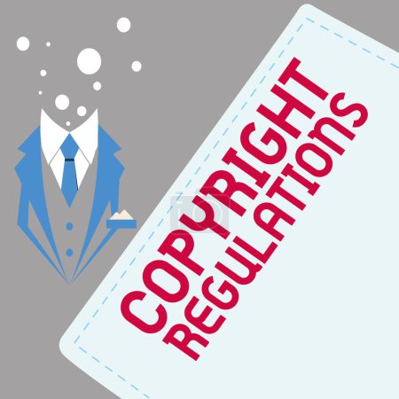 Foto de Text showing inspiration Copyright Regulations, Internet Concept body of law that governs the original works of authorship - Imagen libre de derechos