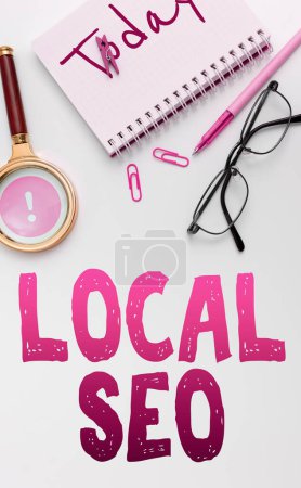 Photo for Sign displaying Local Seo, Business showcase This is an effective way of marketing your business online - Royalty Free Image