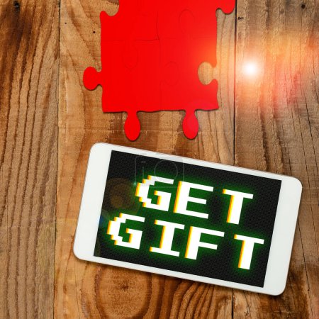 Foto de Signo de texto que muestra Get Gift, Palabra para algo que usted da sin recibir nada a cambio - Imagen libre de derechos