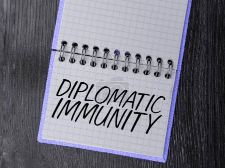 Photo for Conceptual caption Diplomatic Immunity, Business concept law that gives foreign diplomats special rights in the country they are working - Royalty Free Image