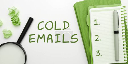 Photo for Conceptual display Cold Emails, Internet Concept unsolicited email sent to a receiver without prior contact - Royalty Free Image