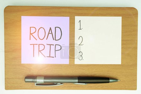 Photo for Inspiration showing sign Road Trip, Business showcase Roaming around places with no definite or exact target location - Royalty Free Image