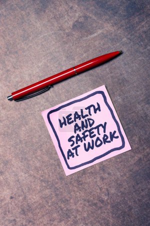 Textschild für Gesundheit und Sicherheit am Arbeitsplatz, Word for Secure Procedures verhindern Unfälle und vermeiden Gefahren