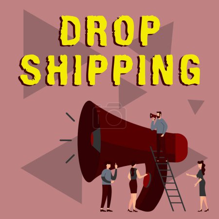 Téléchargez les photos : Légende conceptuelle Drop Shipping, idée d'entreprise d'envoyer des marchandises d'un fabricant directement à un client plutôt qu'au détaillant - en image libre de droit