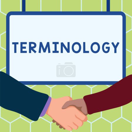 Foto de Text sign showing Terminology, Conceptual photo Terms used with particular technical application in studies - Imagen libre de derechos