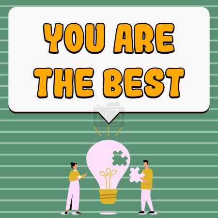 Photo for Text caption presenting You Are The Best, Word for grateful to someone who do better than anyone else - Royalty Free Image