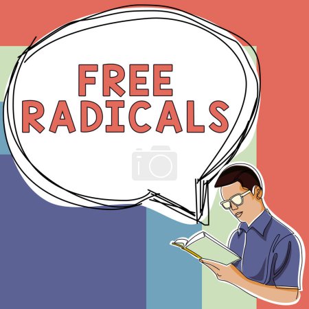 Foto de Handwriting text Free Radicals, Concept meaning produced in body by natural processes or introduced from tobacco smoke, toxins - Imagen libre de derechos