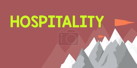 Photo for Text caption presenting Hospitality, Word Written on the friendly and generous reception and entertainment of guests - Royalty Free Image