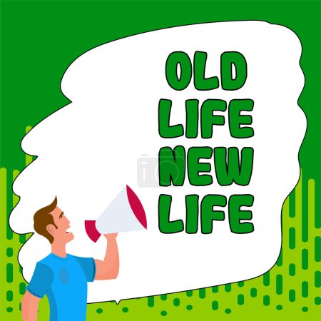 Photo for Text showing inspiration Old Life New Life, Word Written on reformulate personal meaning in life and set a new life goal - Royalty Free Image