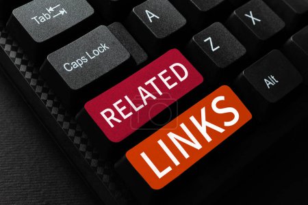Foto de Text sign showing Related Links, Internet Concept Website inside a Webpage Cross reference Hotlinks Hyperlinks - Imagen libre de derechos