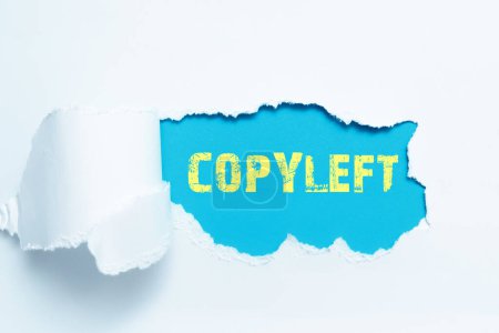 Foto de Escribiendo mostrando texto Copyleft, Business muestra el derecho a usar, modificar, copiar y compartir libremente software, obras de arte - Imagen libre de derechos