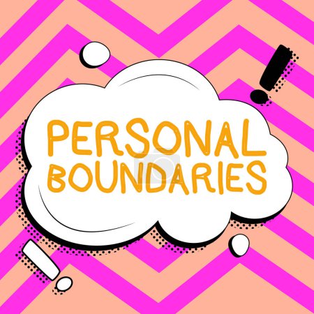 Photo for Text caption presenting Personal Boundaries, Business concept something that indicates limit or extent in interaction with personality - Royalty Free Image